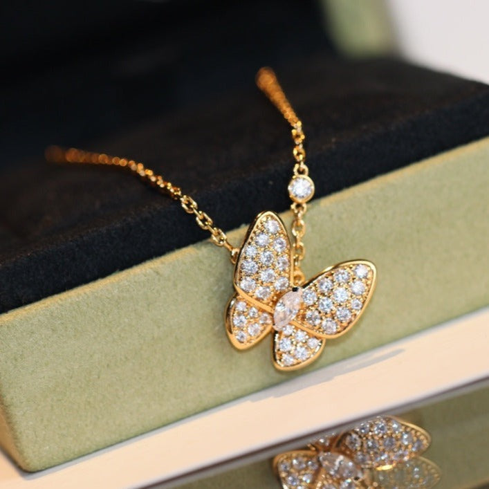 [LORA]BUTTERFLY DIAMOND NECKLACE