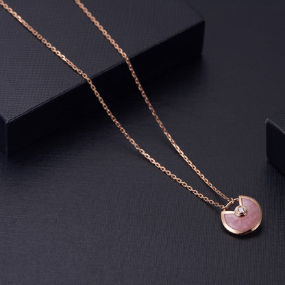 [LORA]AMULETTE ROSE GOLD PINK MOP NECKLACE