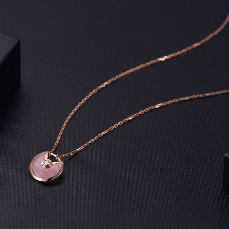 [LORA]AMULETTE ROSE GOLD PINK MOP NECKLACE