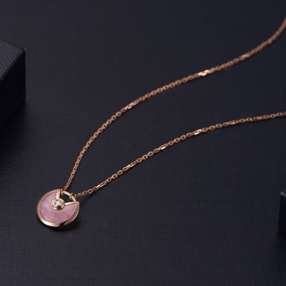 [LORA]AMULETTE ROSE GOLD PINK MOP NECKLACE