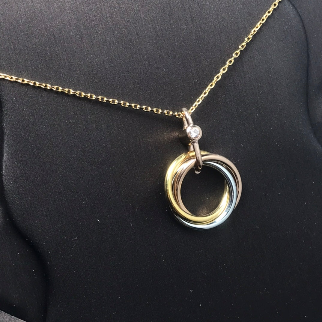 [LORA]TRINITY SILVER GOLD PINK GOLD NECKLACE