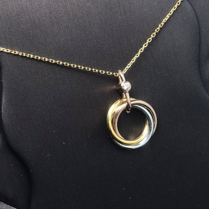[LORA]TRINITY SILVER GOLD PINK GOLD NECKLACE