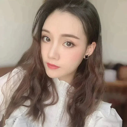 [LORA]CLOVER MEDIUM 1 MOTIFS  ONYX STUD EARRINGS