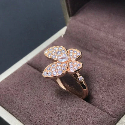 [LORA]BUTTERFLY PINK GOLD DIAMOND RING