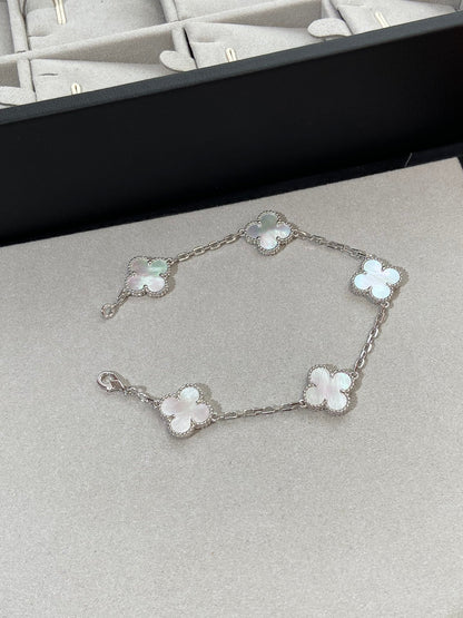 [LORA]CLOVER SILVER MOP 5 MOTIF BRACELET