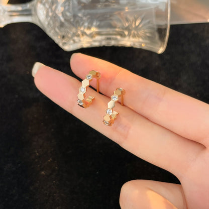[LORA]BEE LOVE DIAMOND HOOP EARRINGS