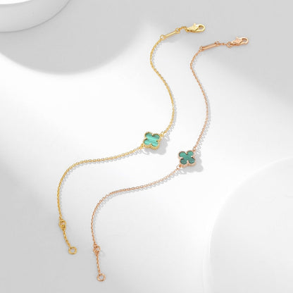 [LORA]CLOVER BRACELET MALACHITE 1 MOTIF