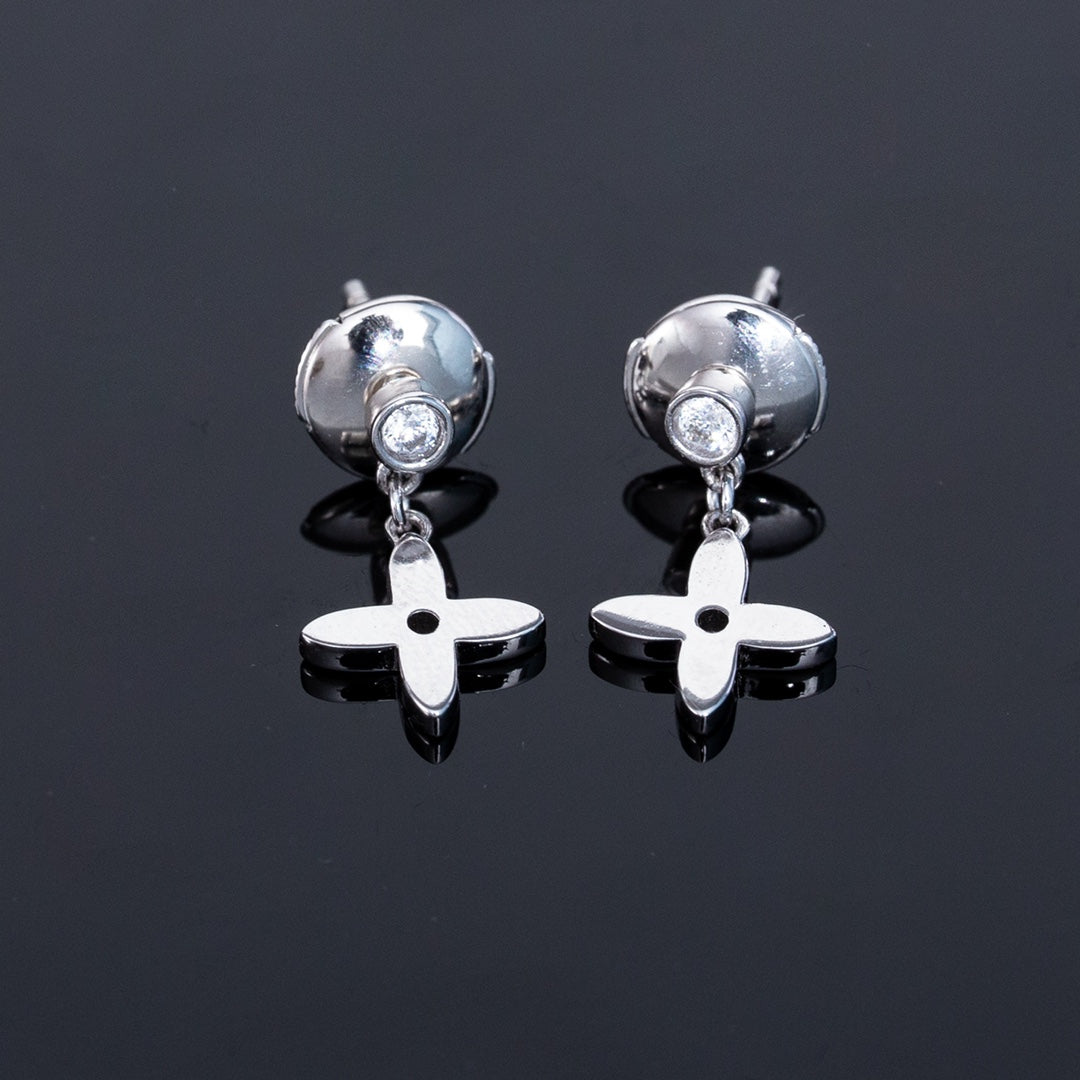 [LORA]VIDYLLE SILVER DIAMOND MINI DROP EARRINGS