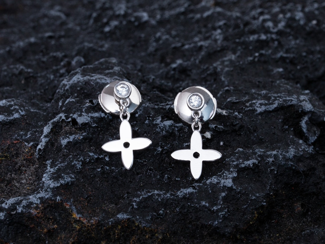 [LORA]VIDYLLE SILVER DIAMOND MINI DROP EARRINGS