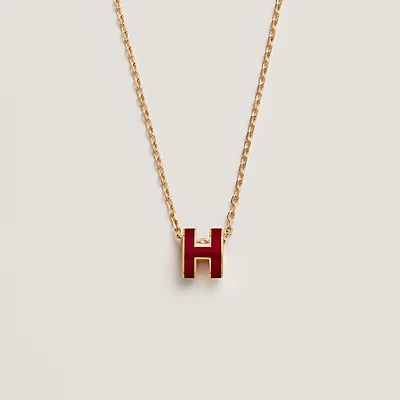 [LORA]HM CLIC RED ENAMEL GOLD NECKLACE