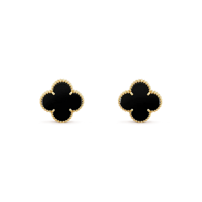 [LORA]CLOVER MEDIUM 1 MOTIFS  ONYX STUD EARRINGS