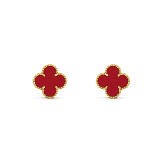 [LORA]CLOVER MINI 9.5MM CARNELIAN EARRINGS