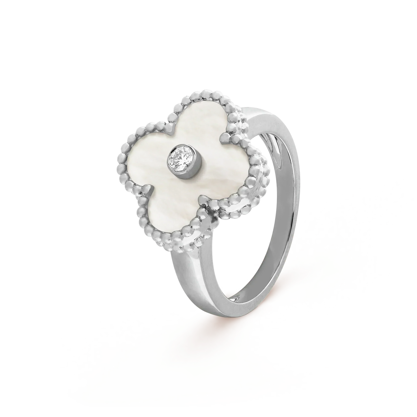 [LORA]CLOVER SILVER MOP DIAMOND RING