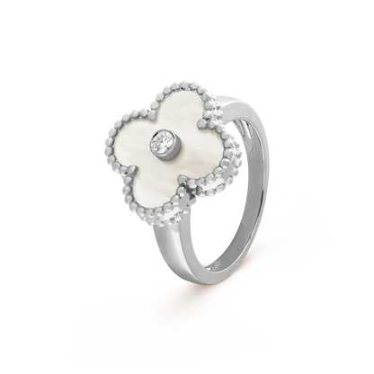 [LORA]CLOVER SILVER MOP DIAMOND RING