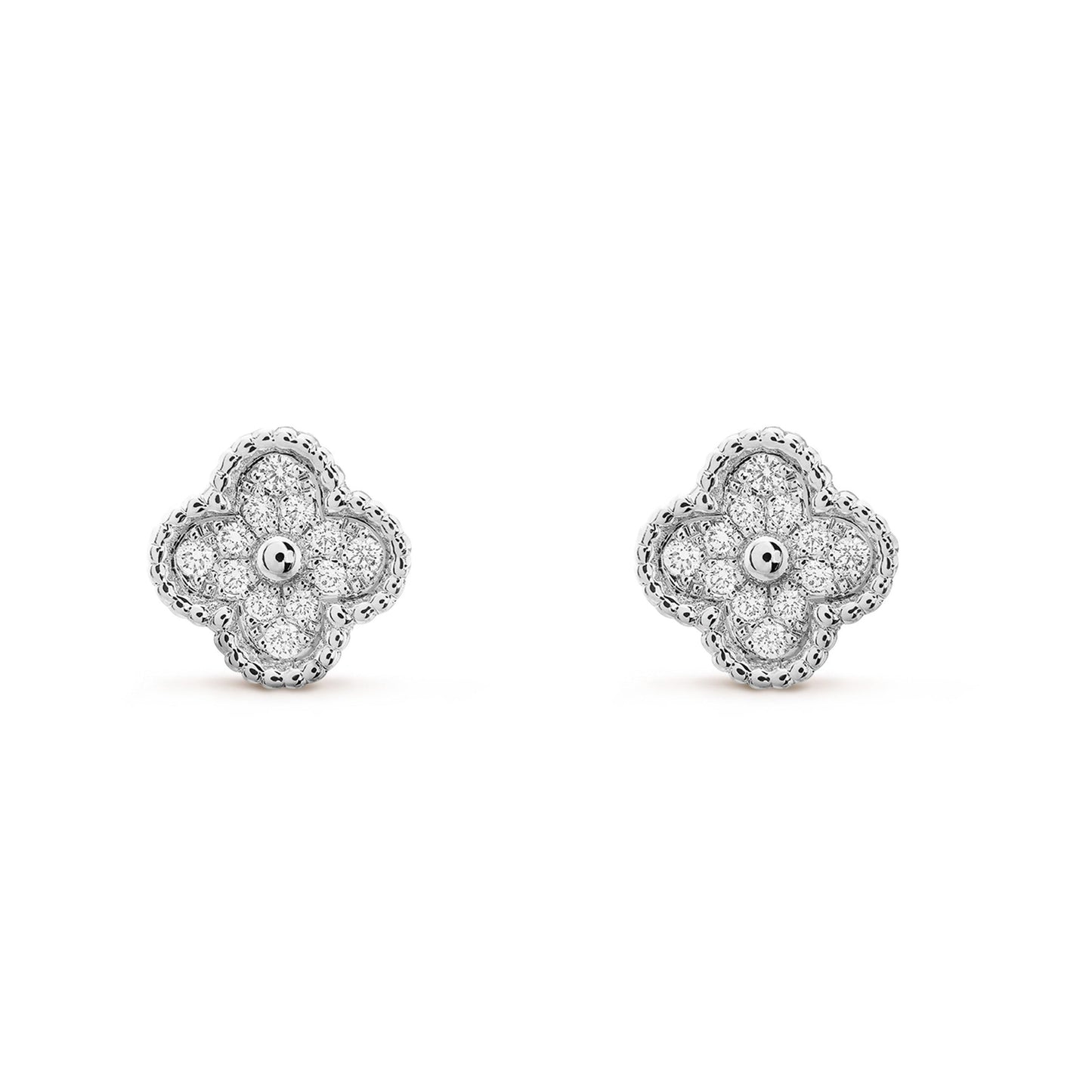 [LORA]CLOVER MINI DIAMOND STUD EARRINGS