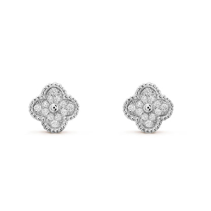 [LORA]CLOVER MINI DIAMOND STUD EARRINGS