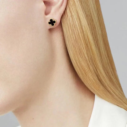 [LORA]CLOVER MINI 9.5MM BLACK MOP EARRINGS