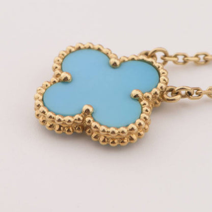[LORA]CLOVER 15MM VINTAGE TURQUOISE NECKLACE