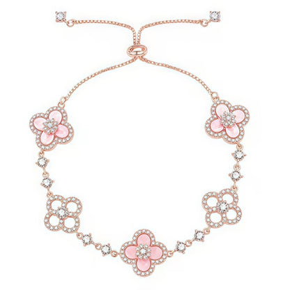 [LORA]CLOVER 5 MOTIF PINK BLUE RED WHITE BRACELET
