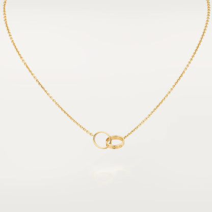 [LORA]LOVE NECKLACE DOUBLE RING GOLD