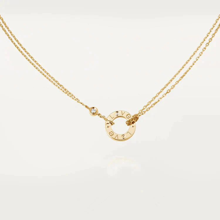 [LORA]LOVE NECKLACE 16MM 2 DIAMONDS