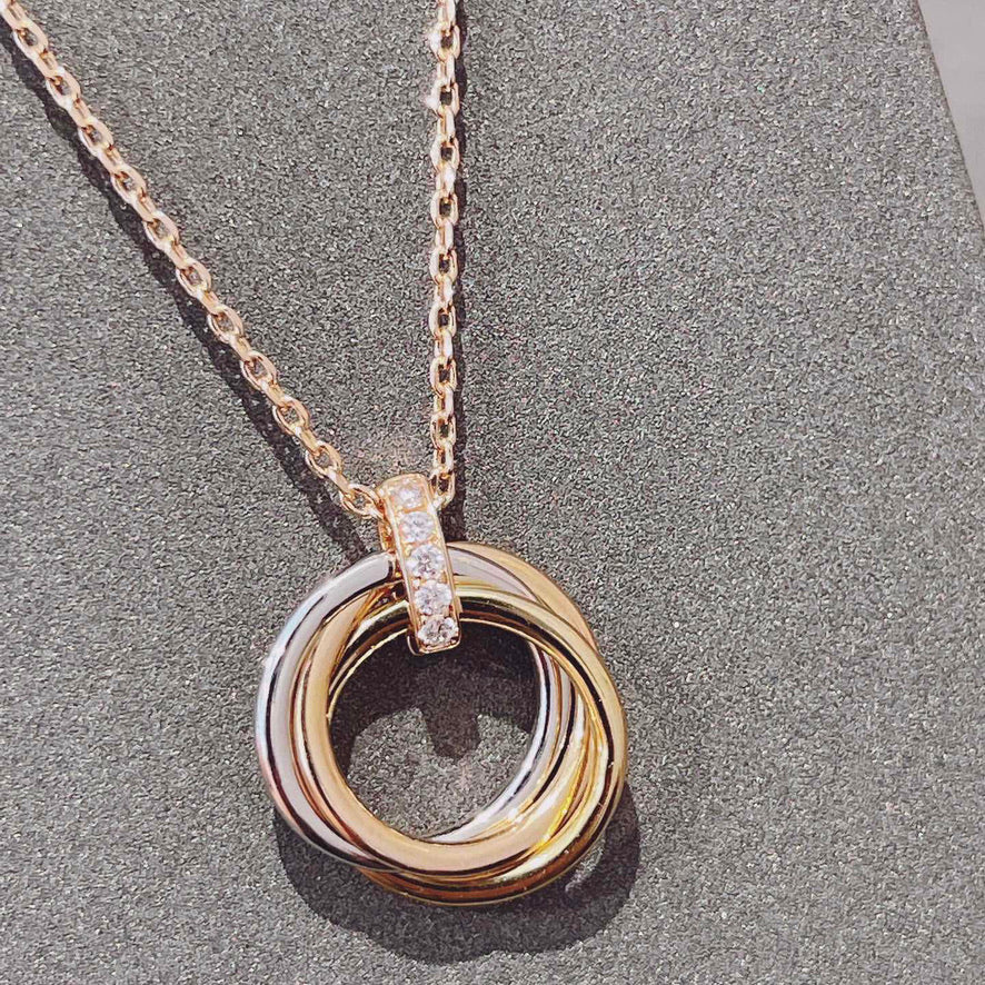 [LORA]TRINITY NECKLACE GOLD  DIAMONDS
