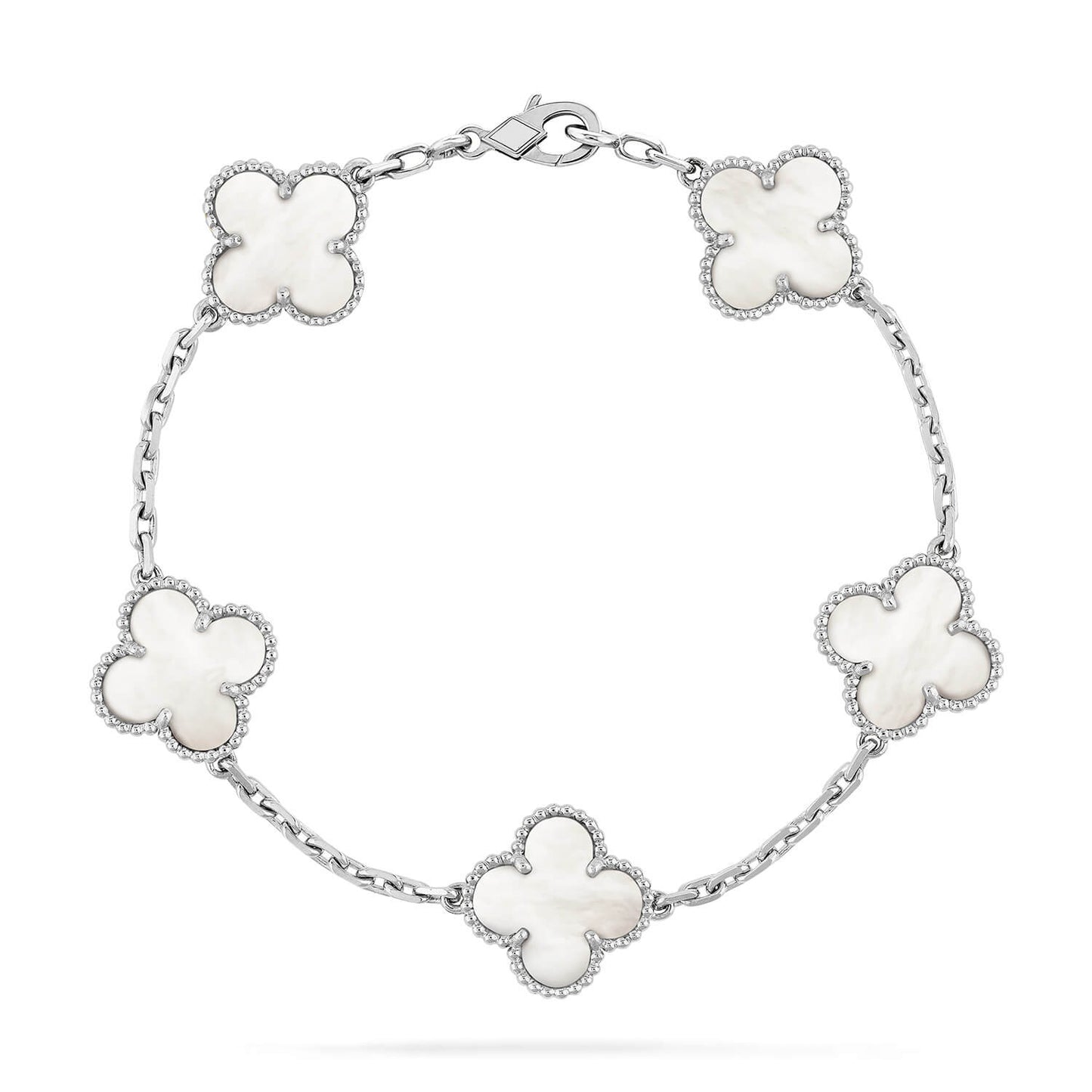 [LORA]CLOVER SILVER MOP 5 MOTIF BRACELET
