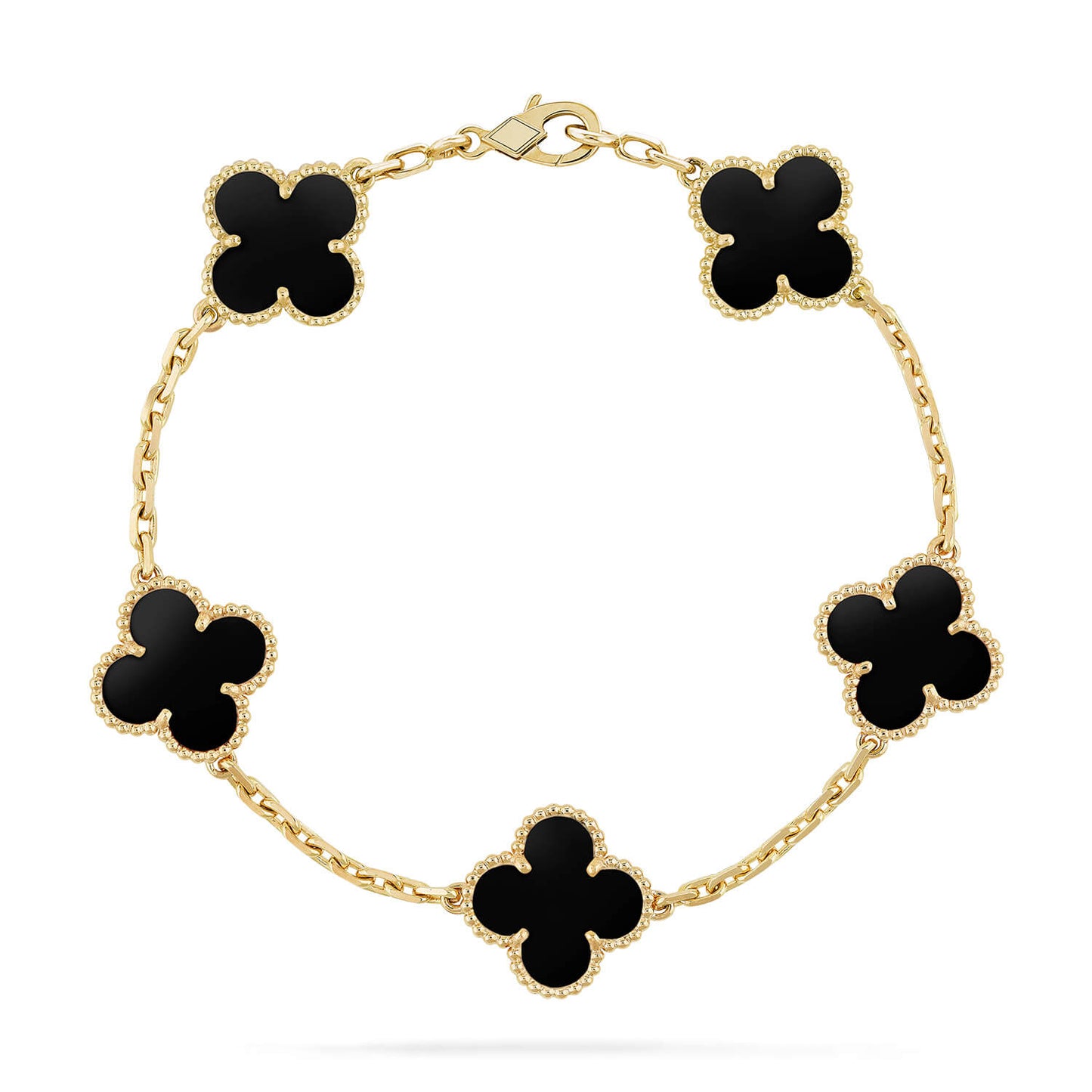 [LORA]CLOVER  5 MOTIFS BLACK ONYX BRACELET