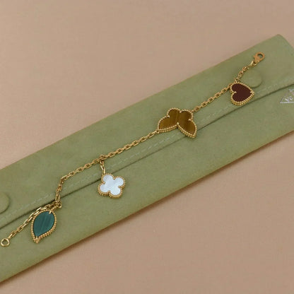 [LORA]LUCKY SPRING 5 MOTIF GOLD BRACELET