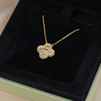 [LORA]CLOVER 15MM  BRONZING NECKLACE