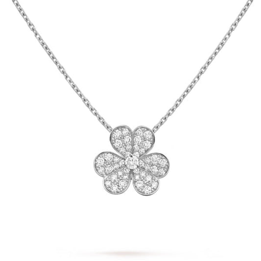 [LORA]CLOVER DIAMOND NECKLACE SILVER