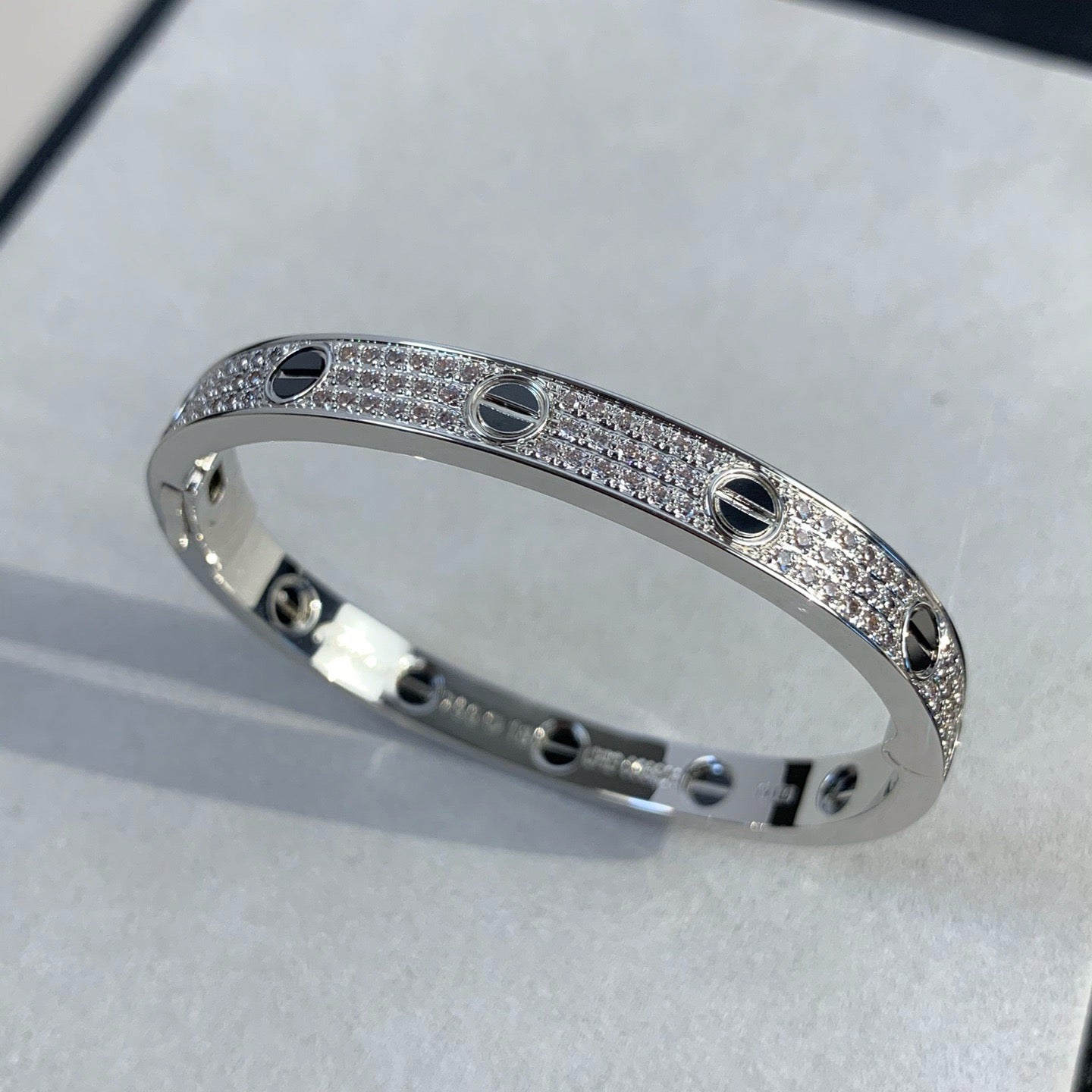 [LORA]LOVE BRACELET 6.1MM DIAMOND-PAVED CERAMIC