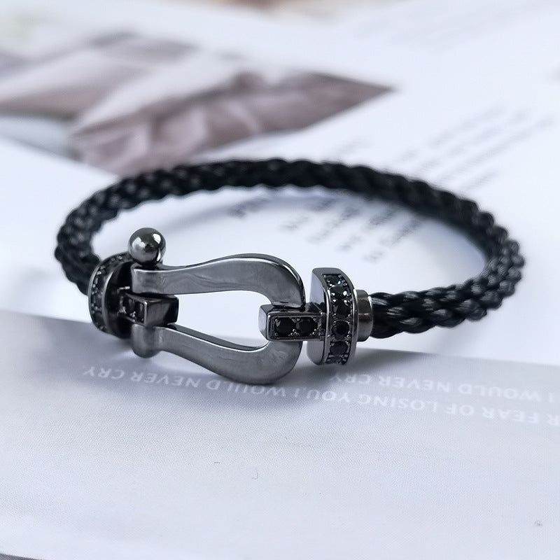 [LORA]FORCE LARGE SERIES HORSESHOE BLACK SAMURAI BRACELET