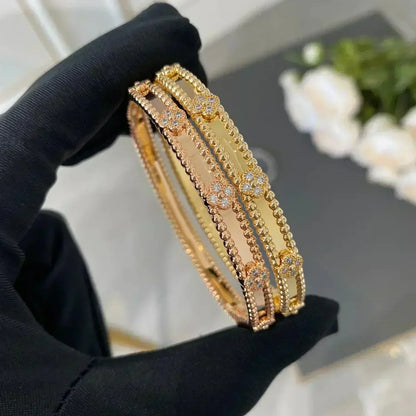 [LORA]CLOVER BRACELET 4MM DIAMONDS