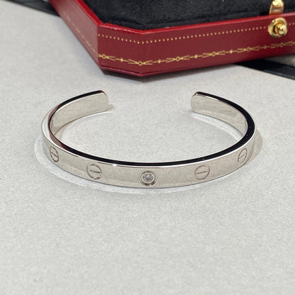 [LORA]LOVE BRACELET 6.1MM 1 DIAMOND OPEN CUFF