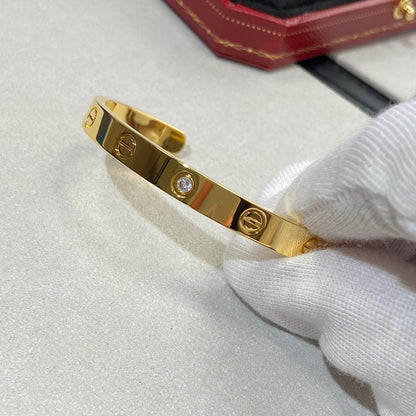[LORA]LOVE BRACELET 6.1MM 1 DIAMOND OPEN CUFF