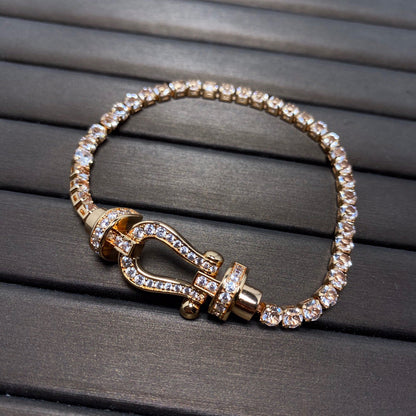 [LORA]FORCE  LARGE HORSESHOE FULL DIAMOND TENNIS BRACELET