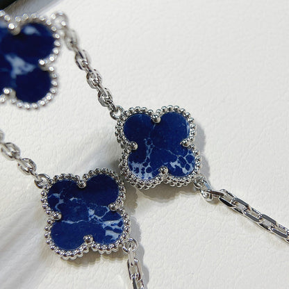 [LORA]CLOVER 5 MOTIF PIETERSITE SILVER BRACELET
