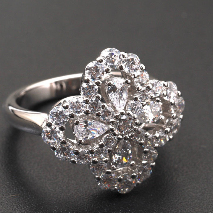 [LORA]LOOP RING FULL MOTIF DIAMOND 16MM SILVE