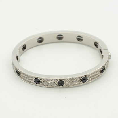 [LORA]LOVE BRACELET 6.1MM DIAMOND-PAVED CERAMIC