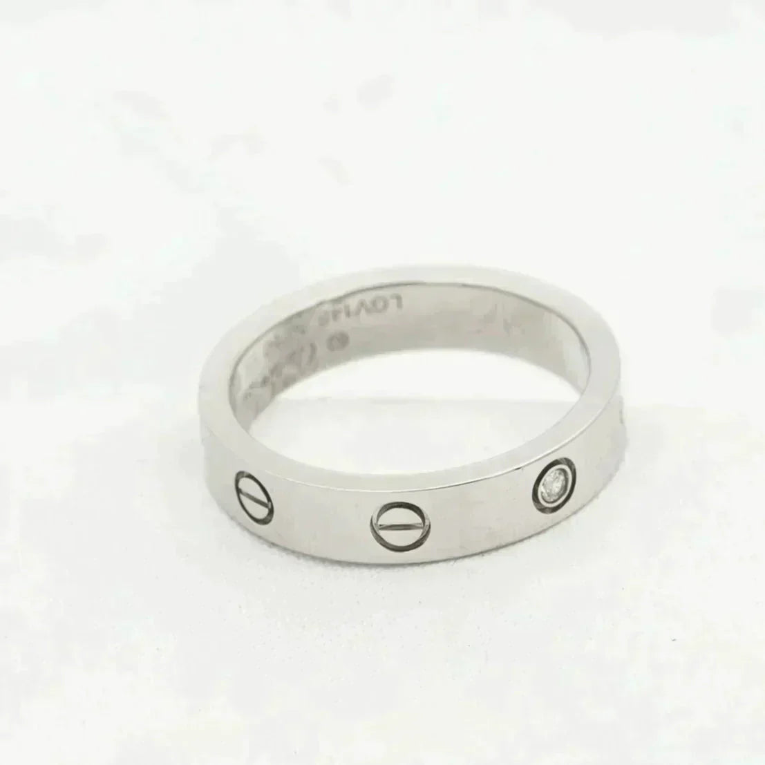[LORA]LOVE RING 4MM 1 DIAMOND SILVER