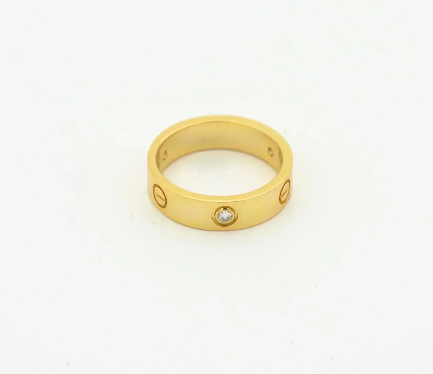 [LORA]LOVE RING 4MM 1 DIAMOND GOLD