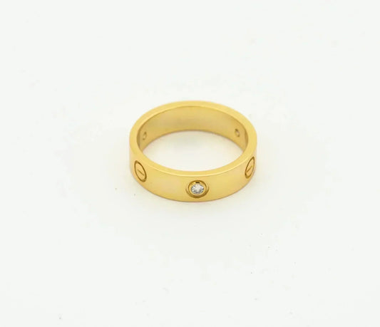 [LORA]LOVE RING 4MM 1 DIAMOND GOLD