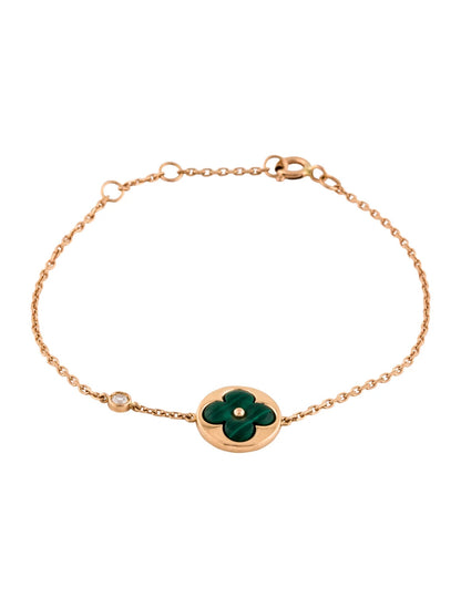 [LORA]SUN MALACHITE 1 DIAMOND PINK GOLD BRACELET