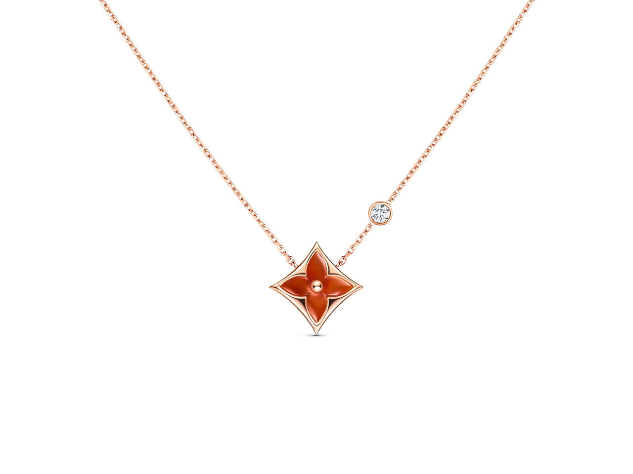 [LORA]STAR NECKLACE PINK GOLD 1 DIAMOND