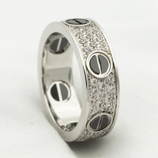 [LORA]LOVE RING 5.5MM DIAMONDS PAVED CERAMIC