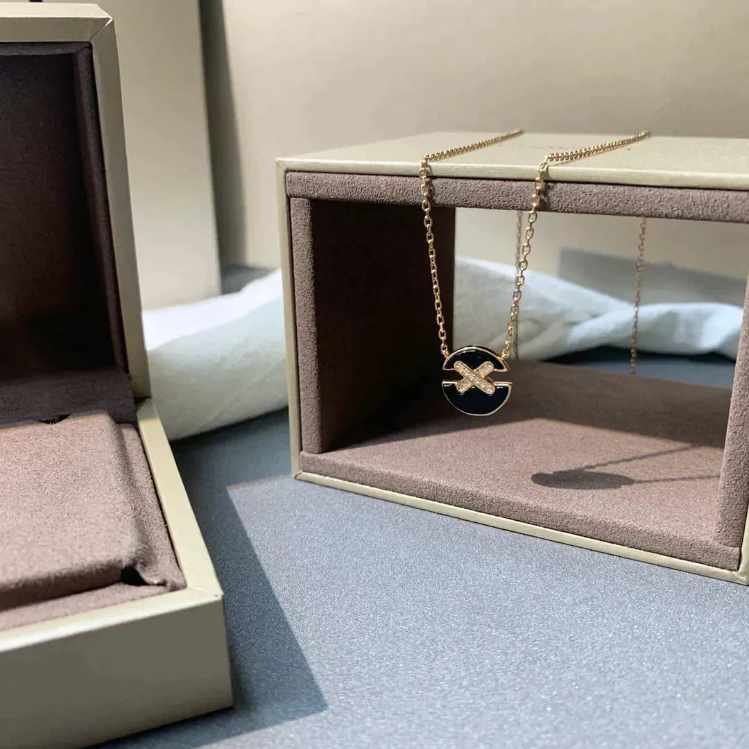 [LORA]JEUX DE ROSE GOLD DIAMOND NECKLACE