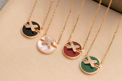 [LORA]JEUX DE ROSE GOLD DIAMOND NECKLACE