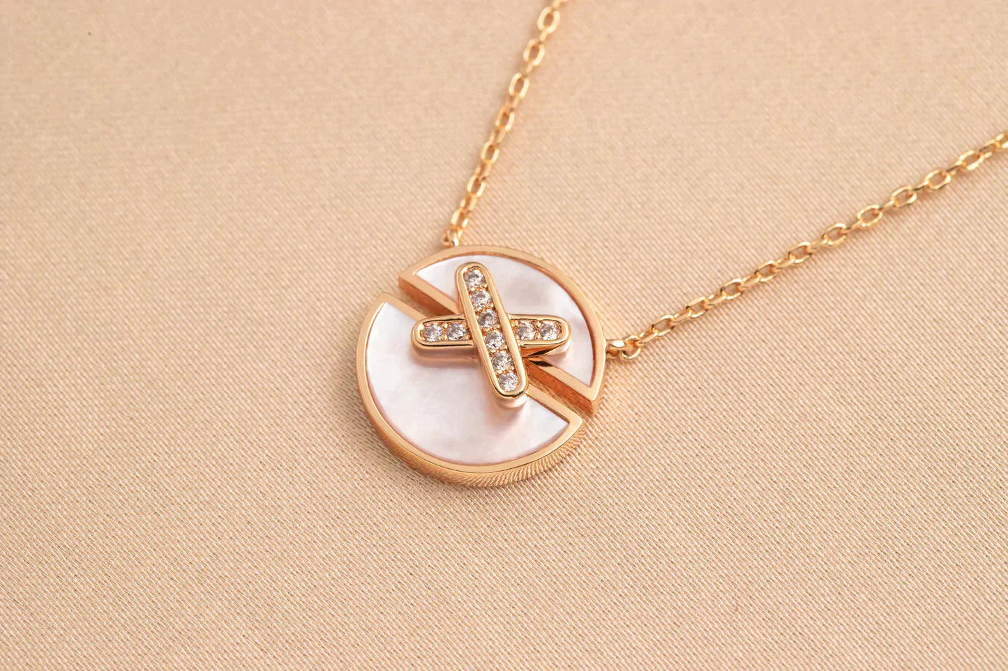 [LORA]JEUX DE ROSE GOLD DIAMOND NECKLACE