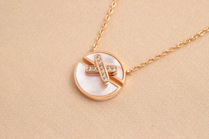[LORA]JEUX DE ROSE GOLD DIAMOND NECKLACE